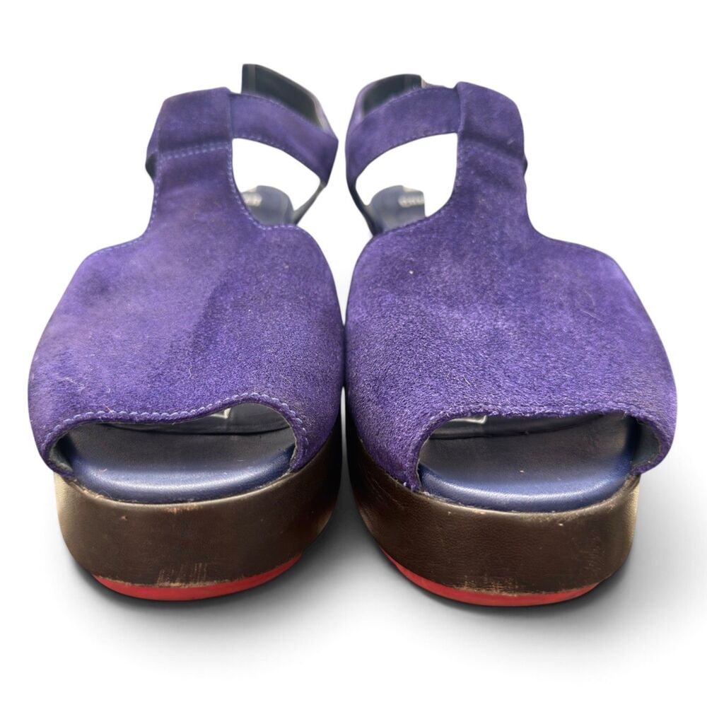camper dessa purple suede platform wedge peep toe sandals slingback eu 40 us 9.5 - Picture 4 of 9